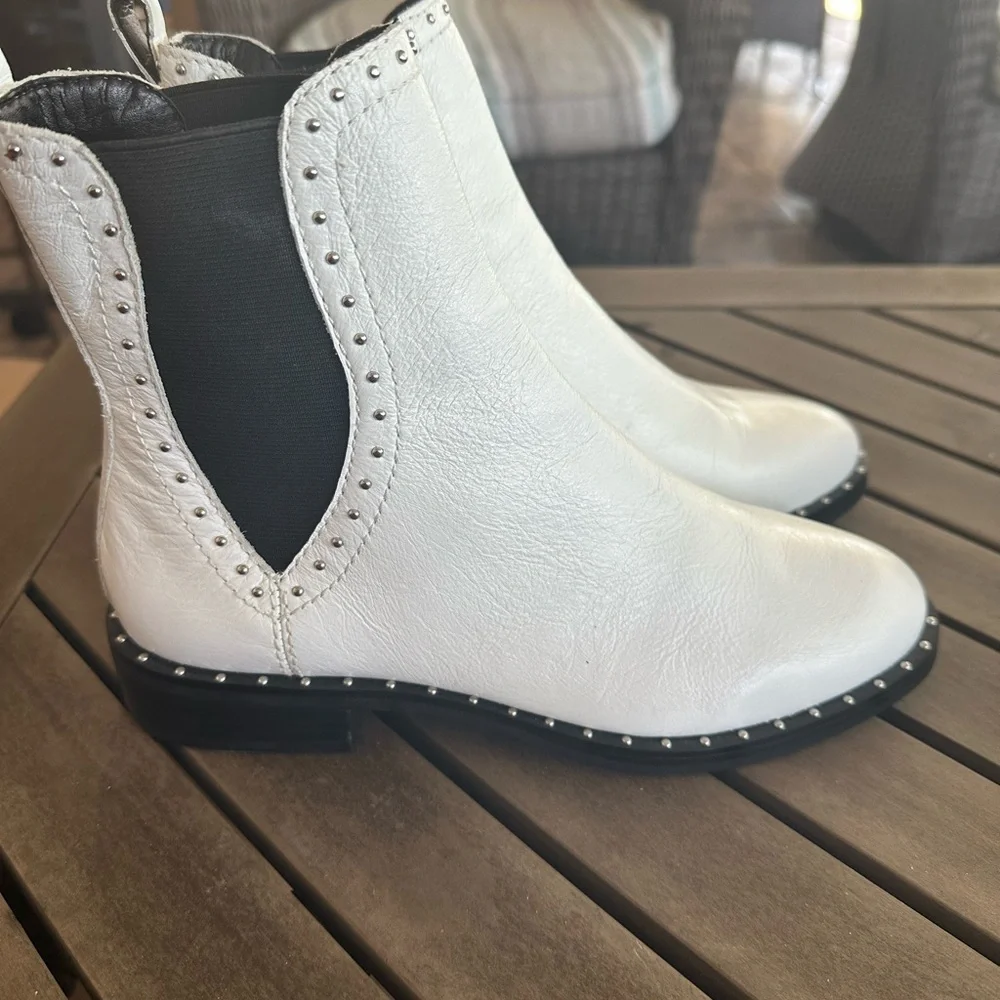 Rebecca Minkoff White and Black Ankle Boots - Picture 4 of 8